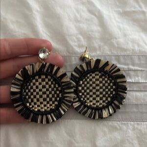 J Crew Black and tan Woven Earrings